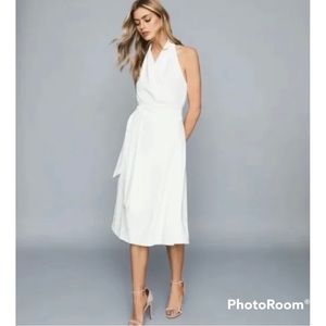 Reiss Piper Halter Wrap Midi Dress